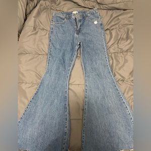 Stonewash Flare Leg Jeans